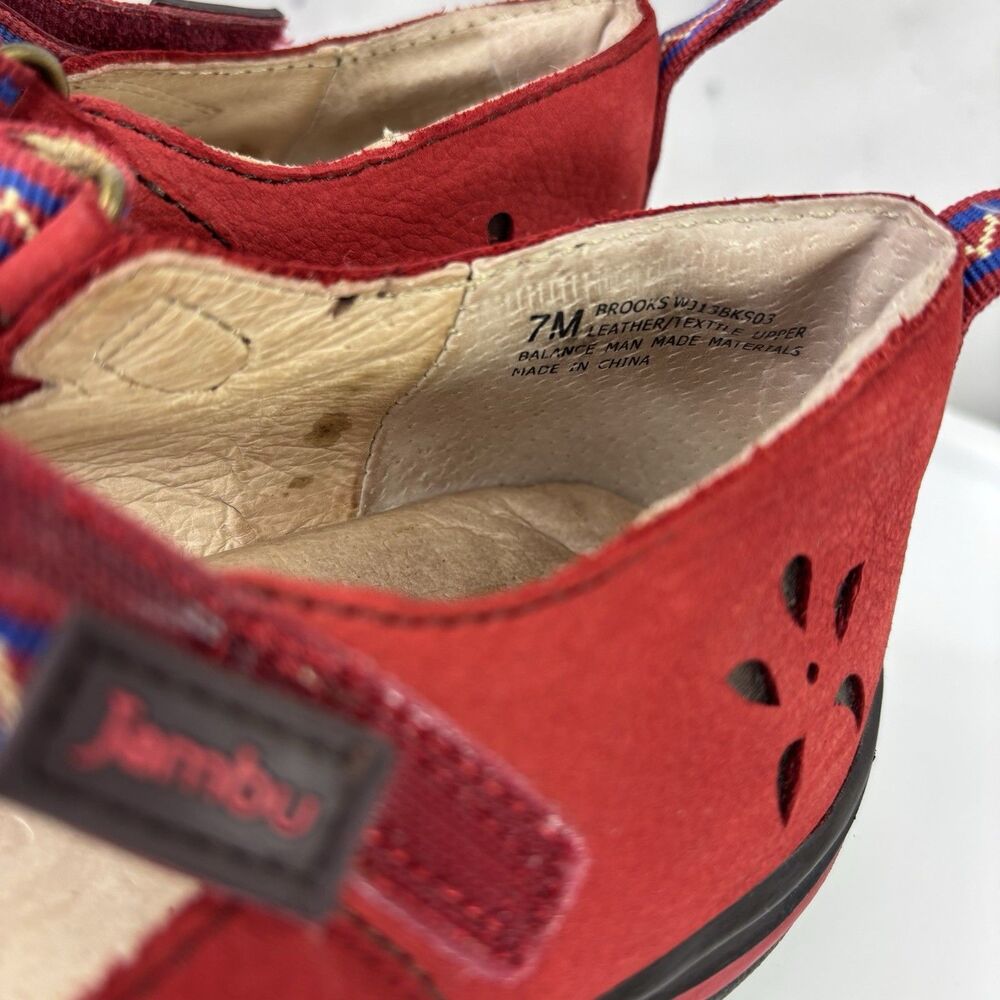 Jambu Blossom Brooks Red Mary Jane Flat Shoes Womens Size 7 M laser cut Retro - Picture 7 of 16